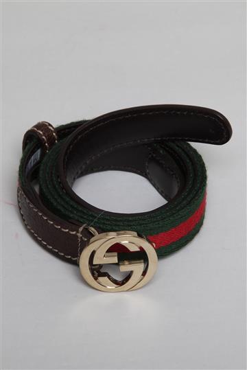 Cinto Gucci Interlocking Web Fino Verde