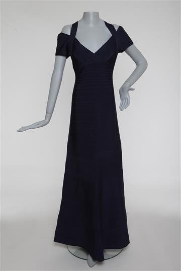 Vestido Herve Leger Bandagen C/ Decote Azul
