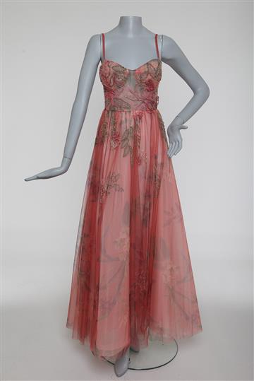 Vestido PatBo Tule e Bordados Rosa