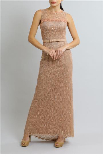 Vestido Achados da New Longo Bordado Dourado