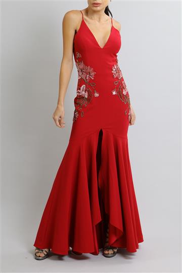 Vestido PatBo Bordado Sereia Bordô