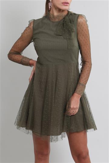 Vestido Red Valentino Tule e Poá Verde