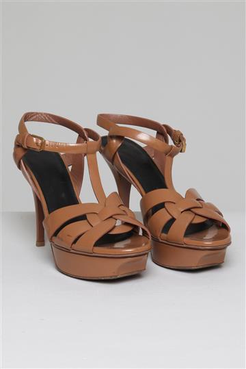 Sandália Saint Laurent Tribute Caramelo