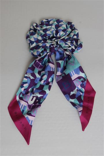 Lenço Bulgari Elástico Cabelo Azul