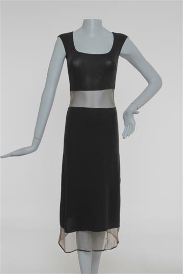 Vestido  Lurex e Transparência Preto