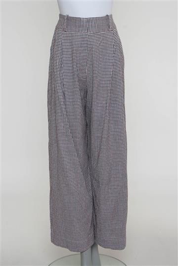 Calça Paula Raia Príncipe de Gales de Linho Xadrez