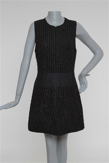 Vestido Paula Raia Tecido Trançado Preto