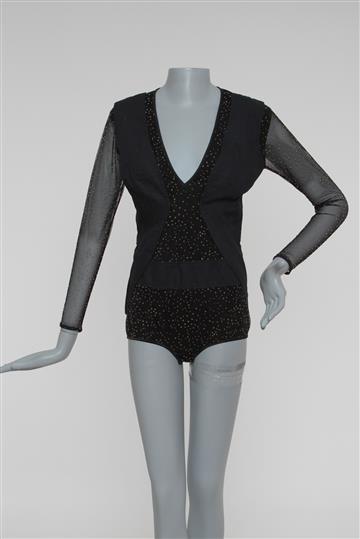 Body Paula Raia Transparência com Poá Preto