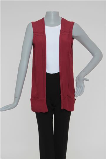 Colete Paula Raia Oversized Recortes Bordô