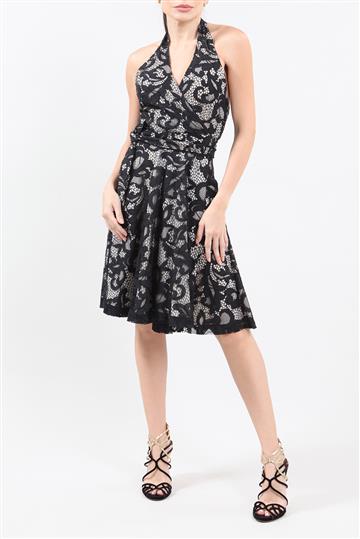 Vestido Diane Von Furstenberg Frente Única de Renda Preto