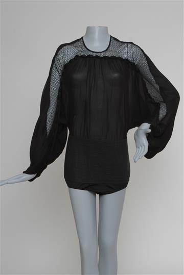 Body Paula Raia Transparência Preto