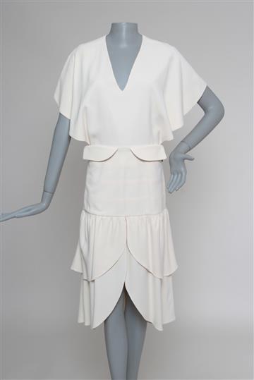 Vestido Paula Raia Midi Estruturado Off-White