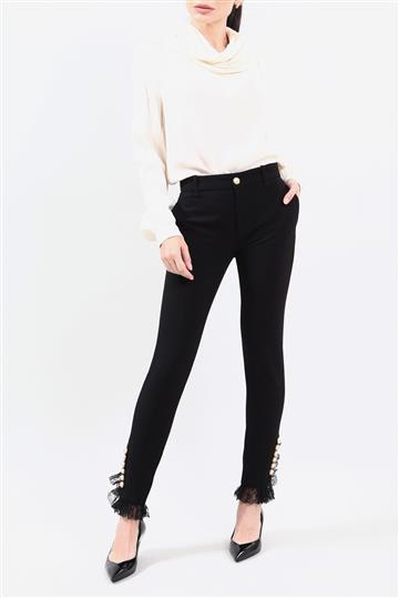 Calça Gucci Capri Babados Preta