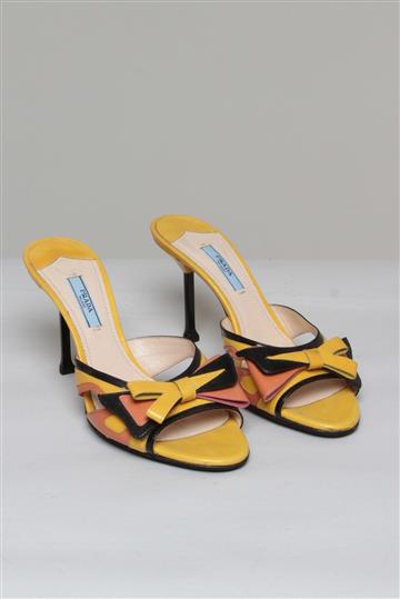 Sandália Prada Laço Colorida Amarelo