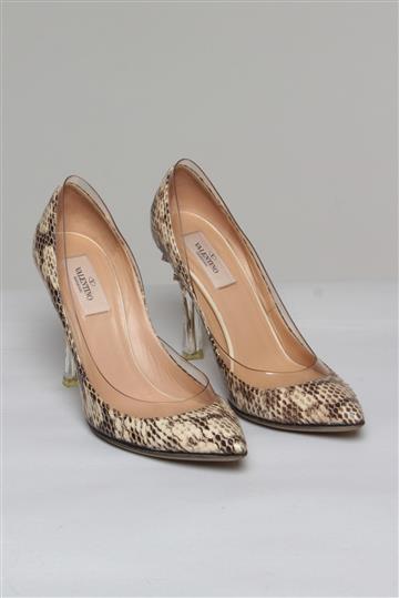 Sapato Valentino Scarpim Python Salto Spikes Estampado