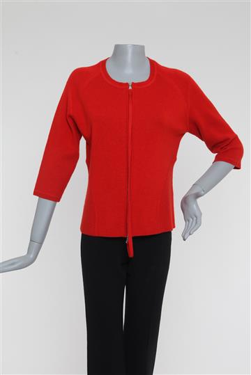 Sueter Cashmere com Zíper Laranja