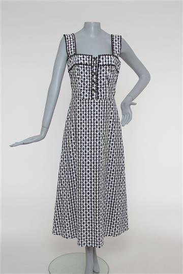 Vestido Mixed Longo de Alças Xadrez