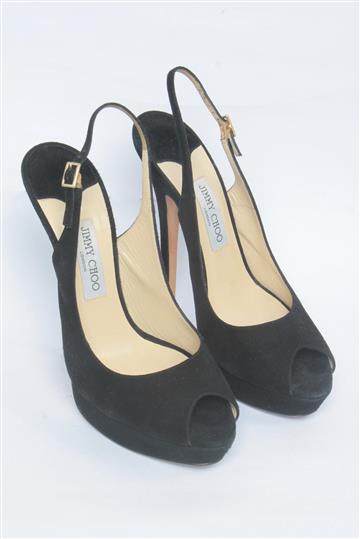 Sapato Jimmy Choo Camurça Peep toe Preto
