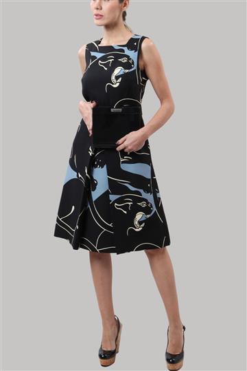 Vestido Valentino Tubinho Regata Estampado Preto