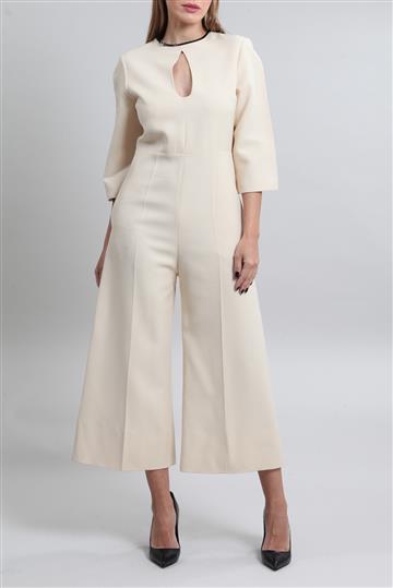 Macacão Gucci Pantacour Lã com Seda Bege