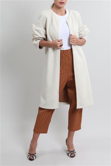 Casaco A. Niemeyer Mantô Bouclê Teddy Off-White