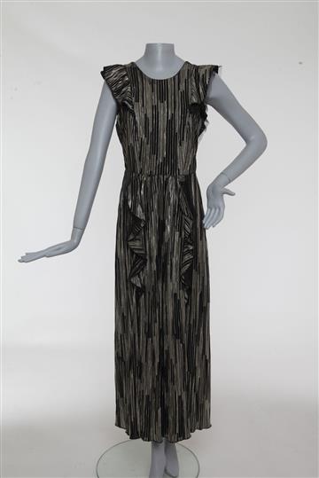 Vestido A. Niemeyer Longo A N P M Brilhos Preto