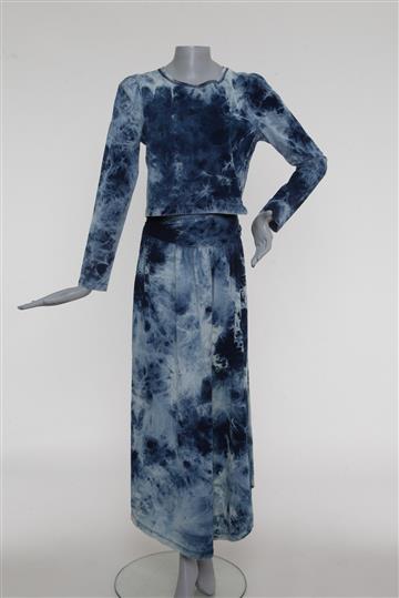 Conjunto A. Niemeyer Tie Dye Saia e Blusa Azul