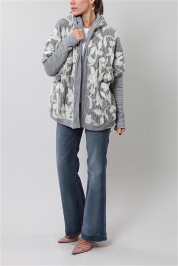 Casaco  Maurizio Mohair com Capuz Cinza