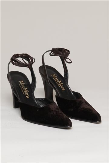 Sapato Max Mara Veludo  Marrom