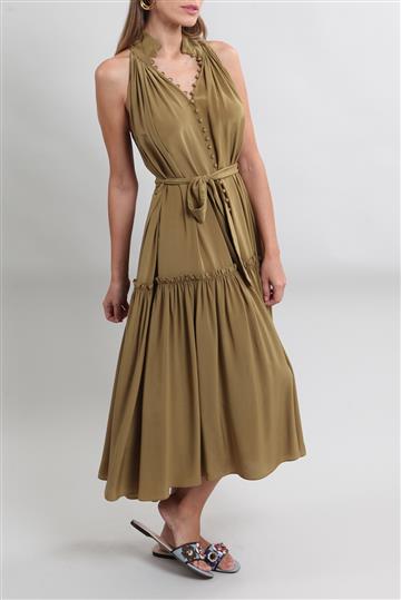 Vestido Zimmermann Longo Seda Frente ùnica Verde