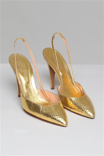 Sapato Sergio Rossi Salto Dourado Metalizado