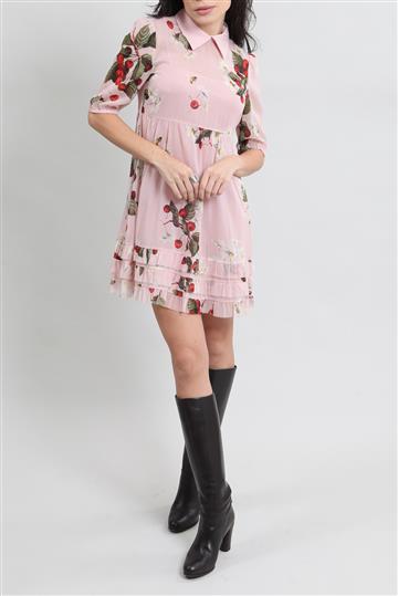 Vestido Red Valentino Seda Transparência Rosa