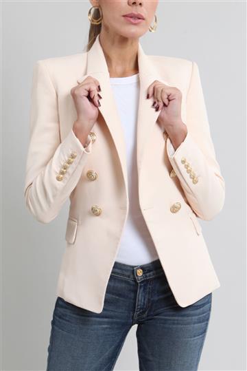 Blazer Balmain Clássico Botões Dourados Creme