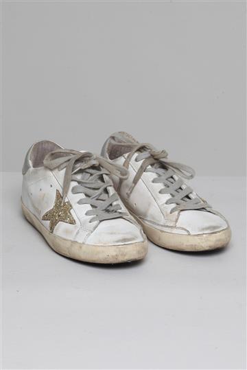Tênis Golden Goose Super star  Estrela Dourada Branco