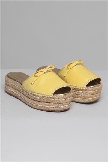 Sandália Prada Plataforma Corda Amarelo