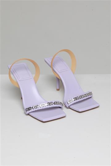 Sandália Givenchy Alça Ferragens Logomarca Lilás