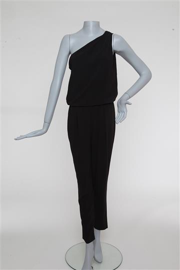 Macacão Halston Um Ombro Preto