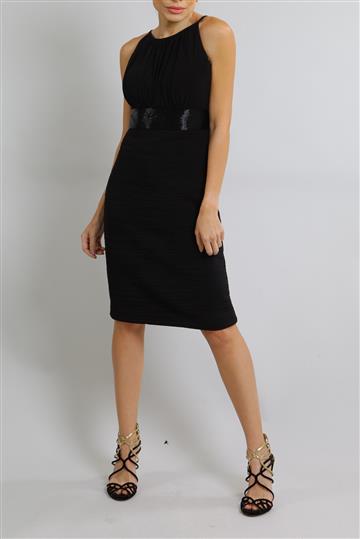 Vestido JS Boutique Drapeado Preto