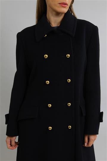 Casaco Mantô Lã e Cashmere Preto