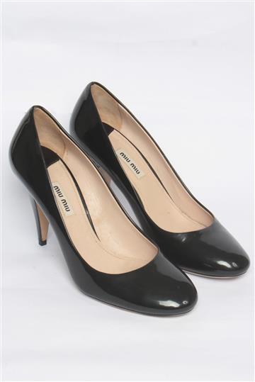 Sapato Miu Miu Salto Scarpim Verniz Preto