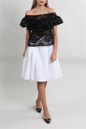 Saia Christian Dior Algodão com Elastano  Branca