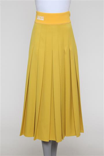 Saia Fendi Midi Plissada Amarelo