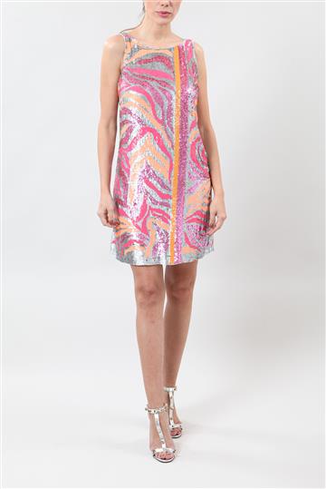 Vestido Blumarine Paetês Colorido  Rosa