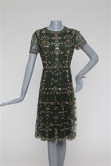 Vestido Valentino Tule e Pedrarias Verde