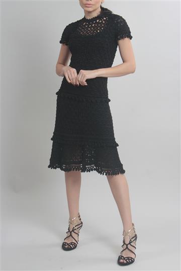 Vestido Vanessa Montoro Fio de Seda Preto