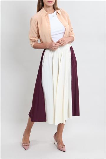 Saia Valentino Midi Pregas  Off-White