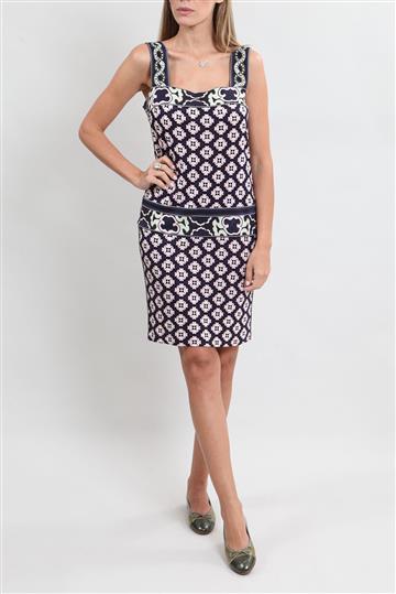 Vestido Diane Von Furstenberg Alça Decote Quadrado  Estampado