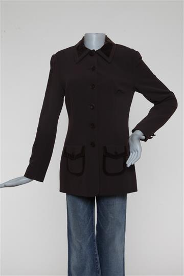 Casaco Kenzo 7/8 Detalhes Veludo Vintage Marrom