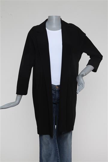 Casaco Tipo Blazer Alongado  Preto