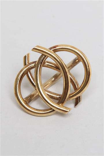 Prendedor para Lenço Christofle Prata Banhado a Ouro Dourado